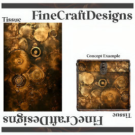 Papel De Seda Decoupage Engranajes y Ruedas Steampunk  Tinta Fal