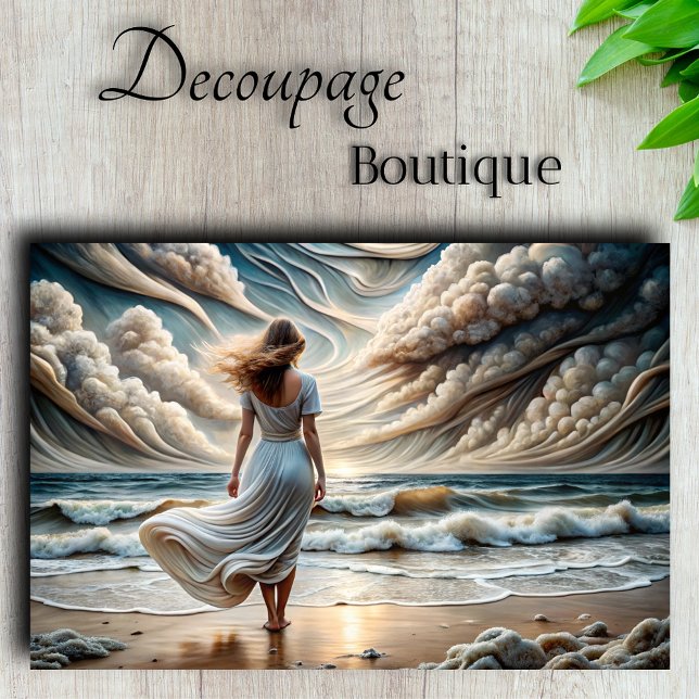 Papel De Seda Decoupage Ensueño Oceánico (Ocean Reverie Decoupage Tissue Paper)