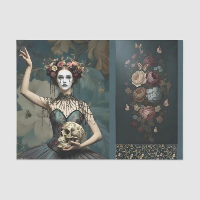 Papel De Seda Decoupage/Ephemera Sheet Vitnage Gothic Style (Anverso)