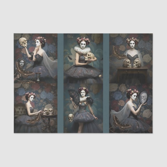 Papel De Seda Decoupage/Ephemera Sheet Vitnage Gothic Style Seid (Anverso)