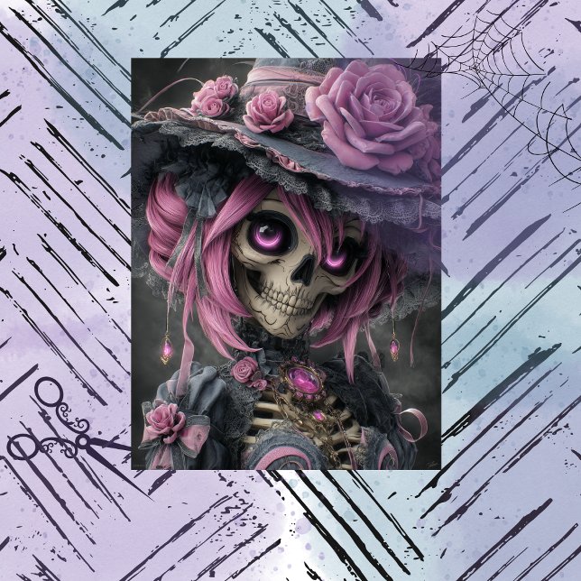 Papel De Seda Decoupage Esqueleto Gótico Victoriano (Subido por el creador)