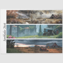 Papel De Seda Decoupage Estilo Granja Rústica 26x6 para Sierras 