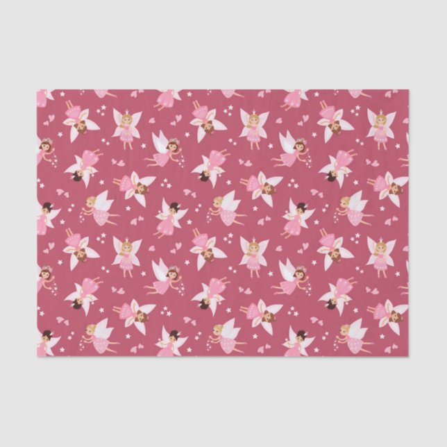 Papel De Seda Decoupage Fairy Birday Party Pink (Anverso)