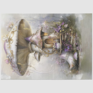 Papel De Seda Decoupage Fairytale Mushroom House Lilac Filligree