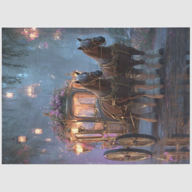 Papel De Seda Decoupage Fairytale on Carriage On Wheels Dream (Anverso)