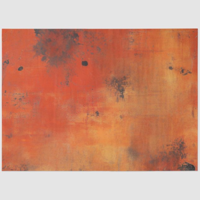 Papel De Seda Decoupage Faux Burnt Naranja Black Western Theme (Anverso)