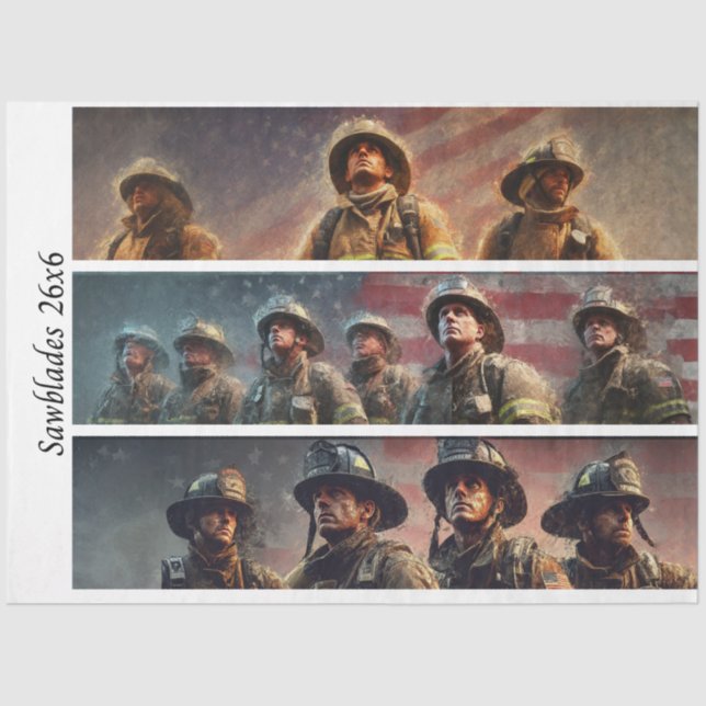 Papel De Seda Decoupage Firefighter Tribute Handsaws  (Anverso)