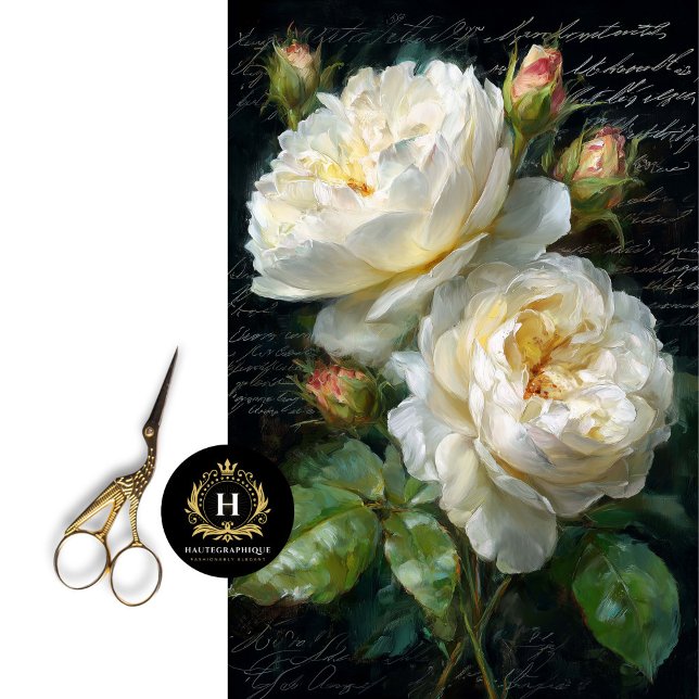 Papel De Seda Decoupage Flor de Rosa Crema (Refresh a Side Table with Moody Botanicals.)