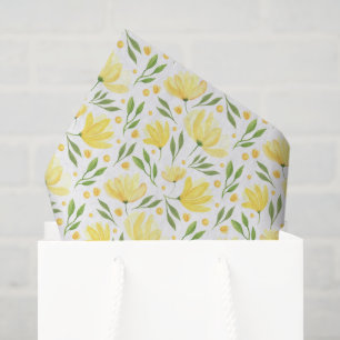 Papel De Seda Decoupage Floral Amarillo