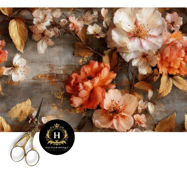 Papel De Seda Decoupage Floral Coral Rústico Sin Costuras (Subido por el creador)