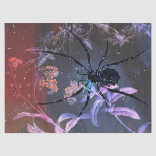 Papel De Seda Decoupage floral de araña gótica