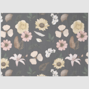 Papel De Seda Decoupage floral de peonía acuarela