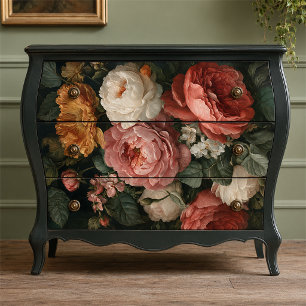 Papel De Seda Decoupage Floral de Peonía Vintage y Rosa de Jardí