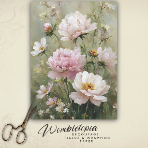 Papel De Seda Decoupage Floral Romántico Vintage Rosa Pastel