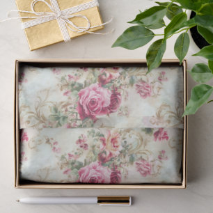 Papel De Seda Decoupage Floral Rosa Victoriana Vintage