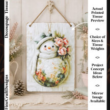Decoupage Floral Snowman Chic FT6R