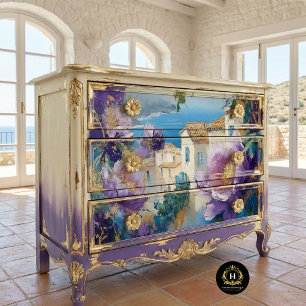 Papel De Seda Decoupage Floral Vintage French Riviera Francia 