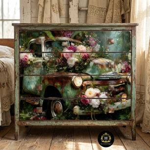 Papel De Seda Decoupage Floral Vintage Rústico para Camionetas