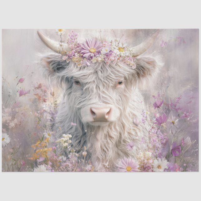 Papel De Seda Decoupage Flores singulares de encíclico rosado en (Anverso)