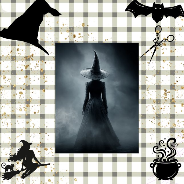 Papel De Seda Decoupage Foggy Witch Silhouette Halloween (Subido por el creador)