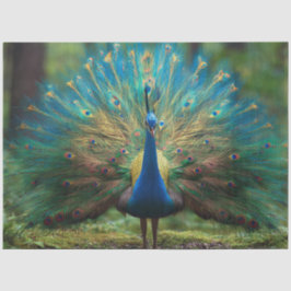Papel De Seda Decoupage Forestal Pavo Real