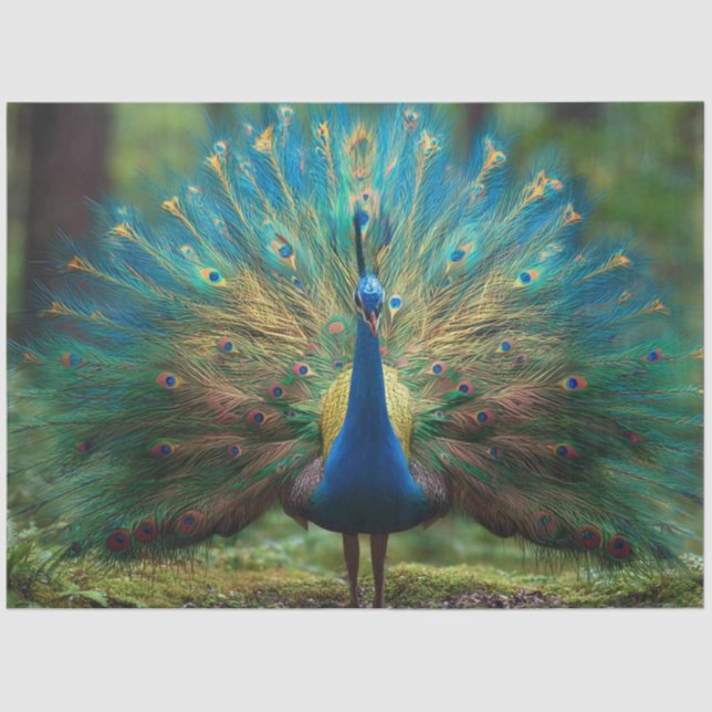 Papel De Seda Decoupage Forestry Regal Peacock  (Anverso)