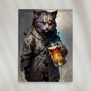 Papel De Seda Decoupage - Gato callejero urbano con parche en el