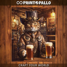 Papel De Seda Decoupage - Gato de vaquero de vapor -