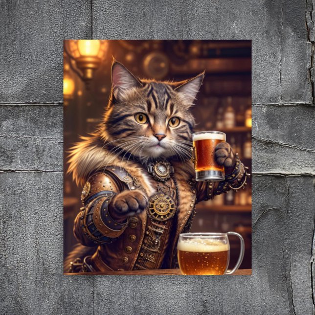 Papel De Seda Decoupage - Gato steampunk con cerveza -  (Subido por el creador)