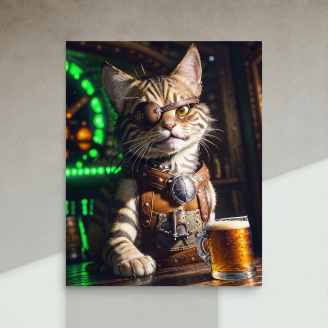 Papel De Seda Decoupage - Gato steampunk con cerveza -  (Subido por el creador)