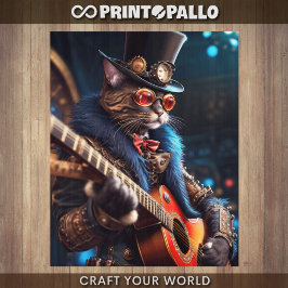Papel De Seda Decoupage - Gato Steampunk con sombrero de punta y