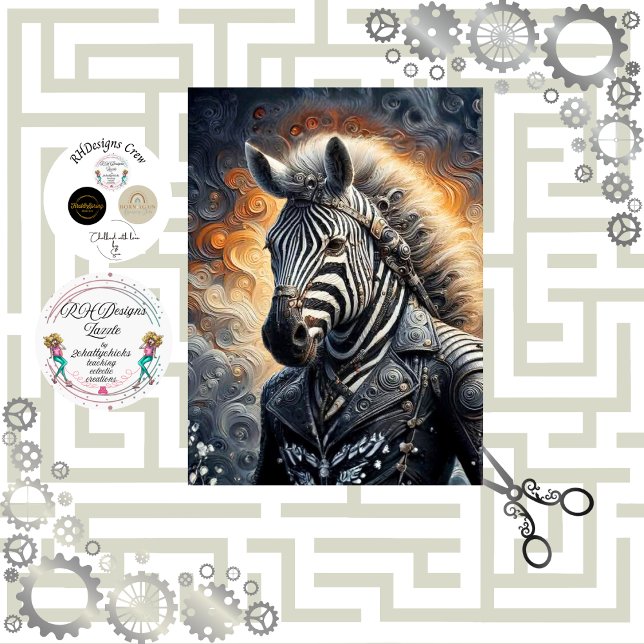 Papel De Seda Decoupage Glowing Zebra Guardian Art (Subido por el creador)