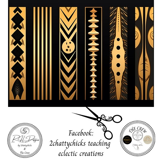 Papel De Seda Decoupage Gold Black Ornamental Patterns Inlay  (Subido por el creador)