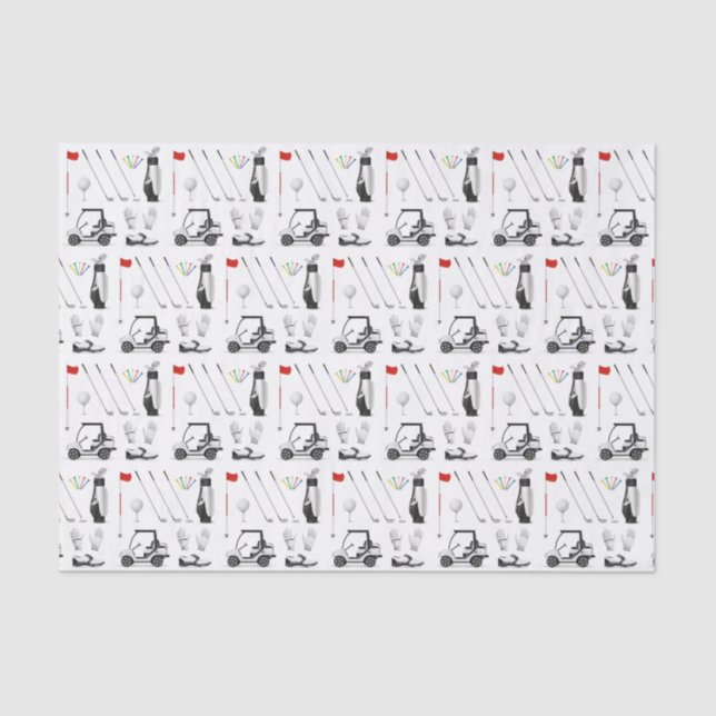 Papel De Seda Decoupage Golf Golfer Golfing Birday Party (Anverso)