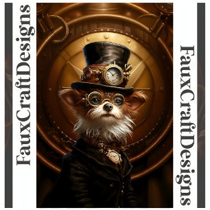 Papel De Seda Decoupage Gorra Perro Adorable Steampunk Gafas Der