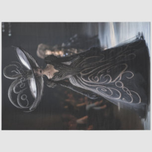 Papel De Seda Decoupage Gothic High Fashion Model Black Gown