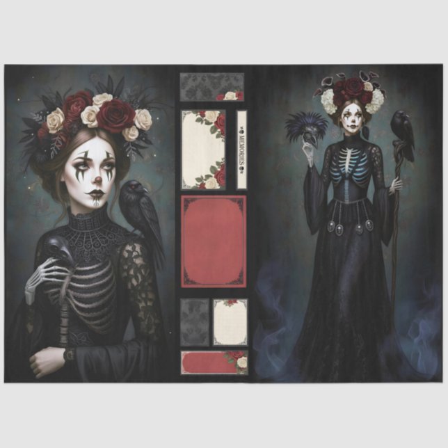 Papel De Seda Decoupage Gothic Rose Queen – Dark Romantic Art  (Anverso)