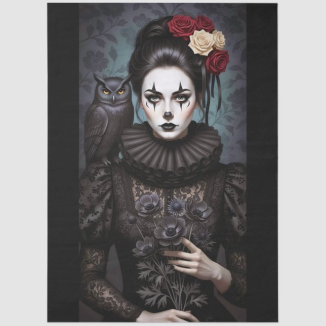 Papel De Seda Decoupage Gothic Rose Queen – Dark Romantic Art  (Anverso)