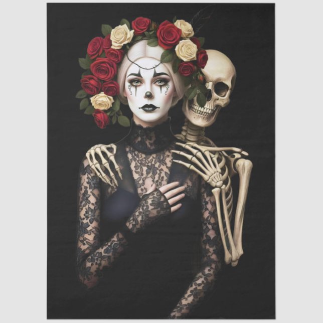 Papel De Seda Decoupage Gothic Rose Queen – Dark Romantic Art  (Anverso)