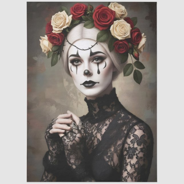 Papel De Seda Decoupage Gothic Rose Queen – Dark Romantic Art  (Anverso)