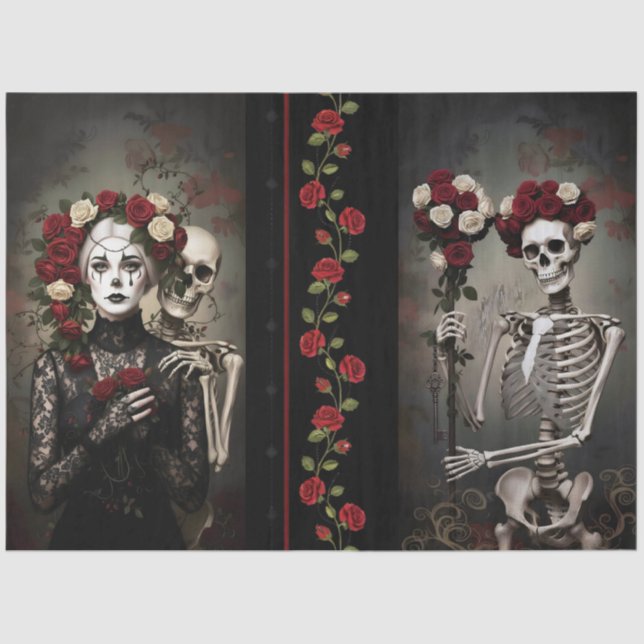 Papel De Seda Decoupage Gothic Rose Queen – Dark Romantic Art  (Anverso)