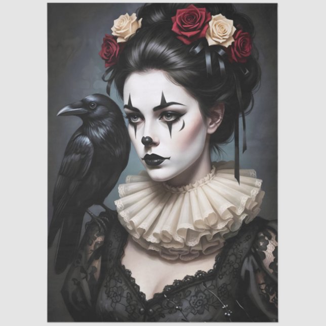 Papel De Seda Decoupage Gothic Rose Queen – Dark Romantic Art  (Anverso)