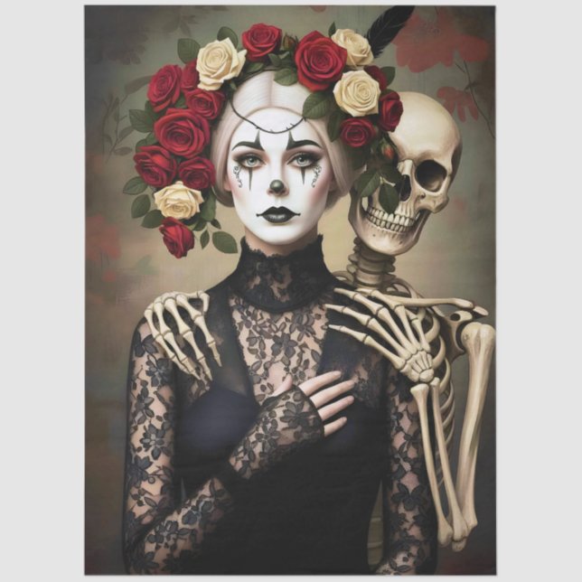 Papel De Seda Decoupage Gothic Rose Queen – Dark Romantic Art  (Anverso)