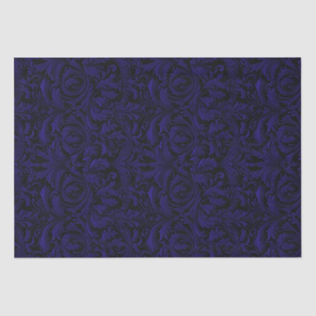 Papel De Seda Decoupage gótica de Jacquard Swirls - morado oscur (Anverso)
