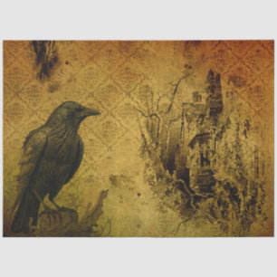 Papel De Seda Decoupage gótica negra de cuerdas Naranja