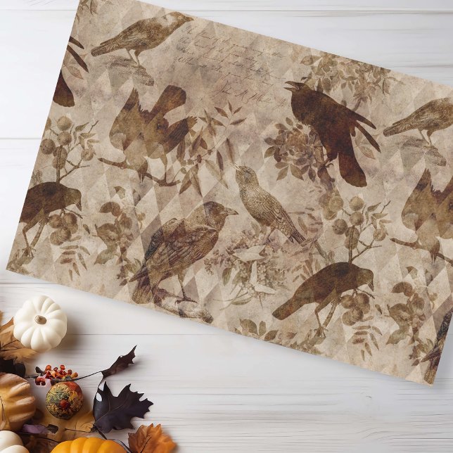 Papel De Seda Decoupage Gótico Antiguo Cuervo  (Subido por el creador)