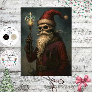 Papel De Seda Decoupage Gótico Santa Esquelético 
