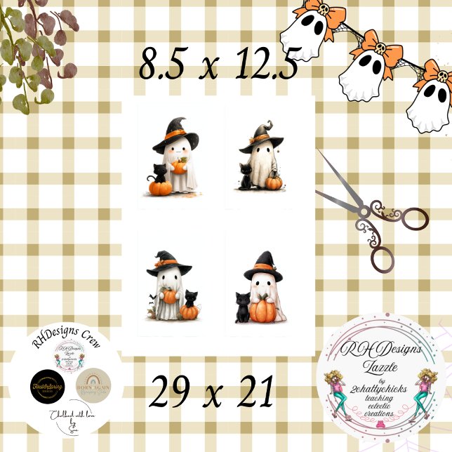 Papel De Seda Decoupage Halloween Ghosts Scrapbooking (Subido por el creador)