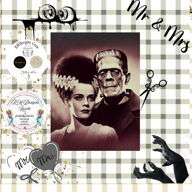 Papel De Seda Decoupage Halloween Mr & Mrs Bolt Horror Duo (Subido por el creador)