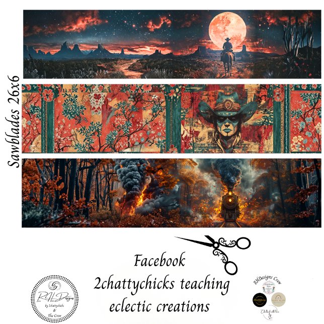 Papel De Seda Decoupage Handsaw 26x6" Western Designs  (Subido por el creador)